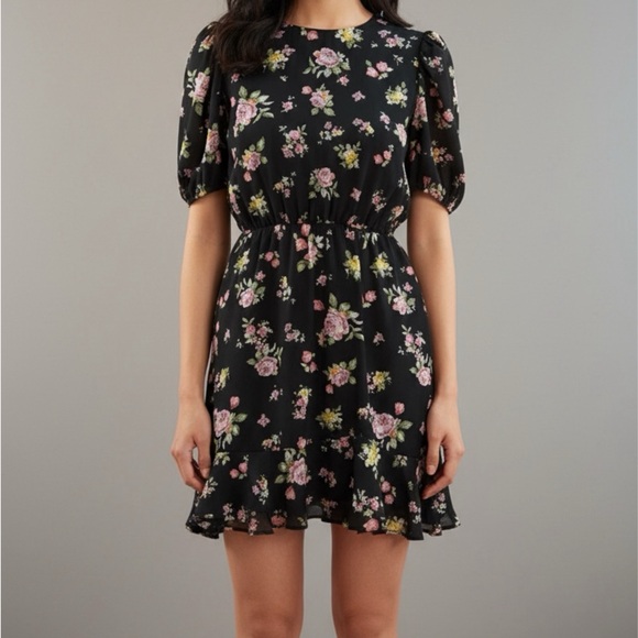 Charles Henry Black Floral Mini Dress - Picture 10 of 10